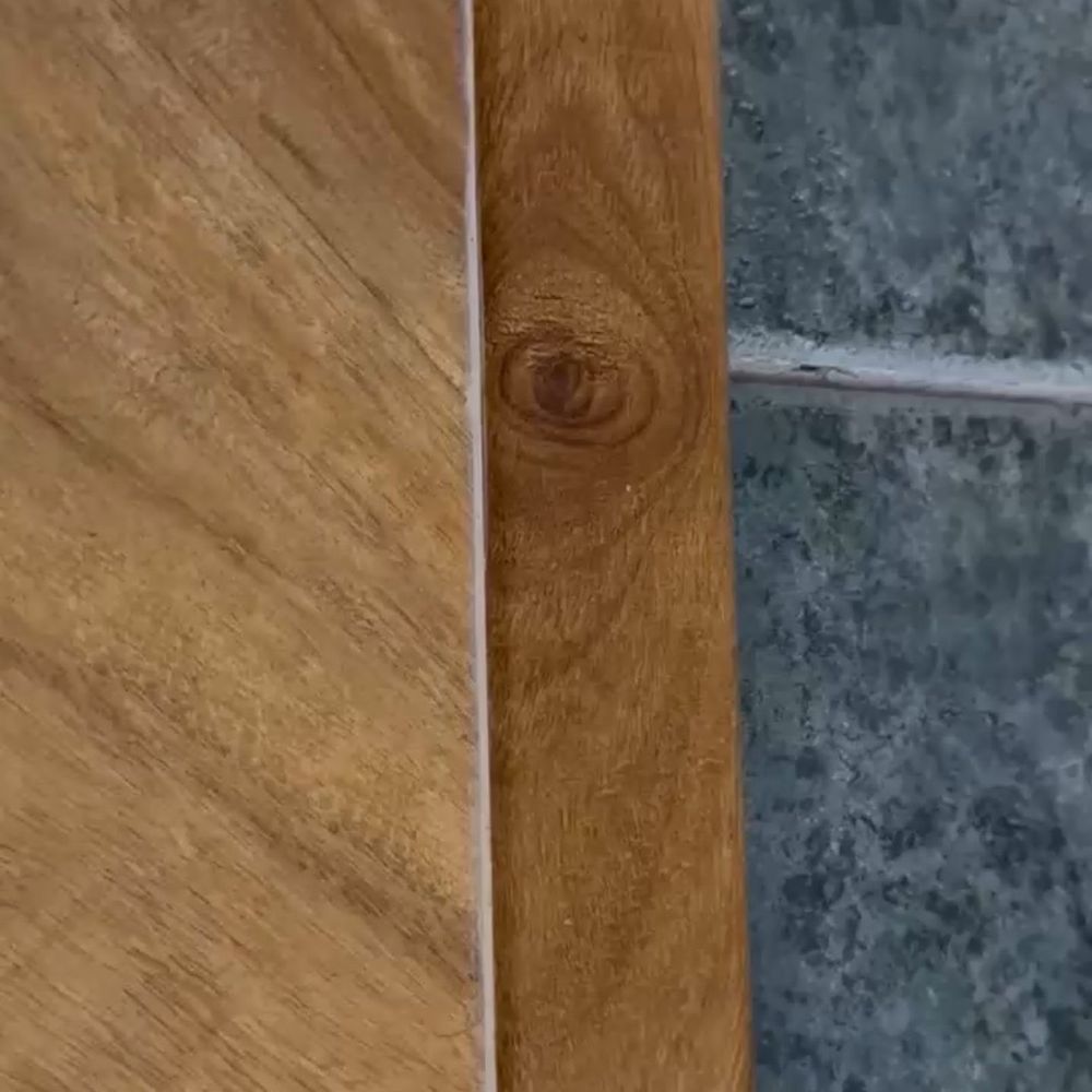 Aquakor - Front of fireplace with dried white glue across - Flooring Near Me - Pacoima, California