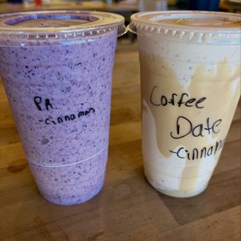 Leahi Health - Regular fav, Purple Rain w blueberries, banana, almond butter. New fav, Coffee Date w cold brew, dates, vanilla protein, tahini drizzle. - Vegan Near Me - Honolulu, Hawaii Leahi Health - Regular fav, Purple Rain w blueberries, banana, almond butter. New fav, Coffee Date w cold brew, dates, vanilla protein, tahini drizzle. - Vegan Near Me - Honolulu, Hawaii