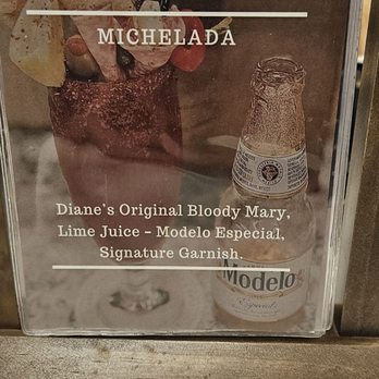 Diane Mina's Backyard Bar & Eats - Specialty drinks are advertised at the table. - Beer Bar Near Me - Burbank, California Diane Mina's Backyard Bar & Eats - Specialty drinks are advertised at the table. - Beer Bar Near Me - Burbank, California
