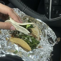 Asada tacos on flour and corn tortillas