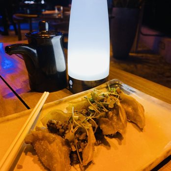 ETARU - Fried Pork Dumplings with mushroom truffle and ponzu sauce - Japanese Near Me - Hallandale Beach, Florida ETARU - Fried Pork Dumplings with mushroom truffle and ponzu sauce - Japanese Near Me - Hallandale Beach, Florida