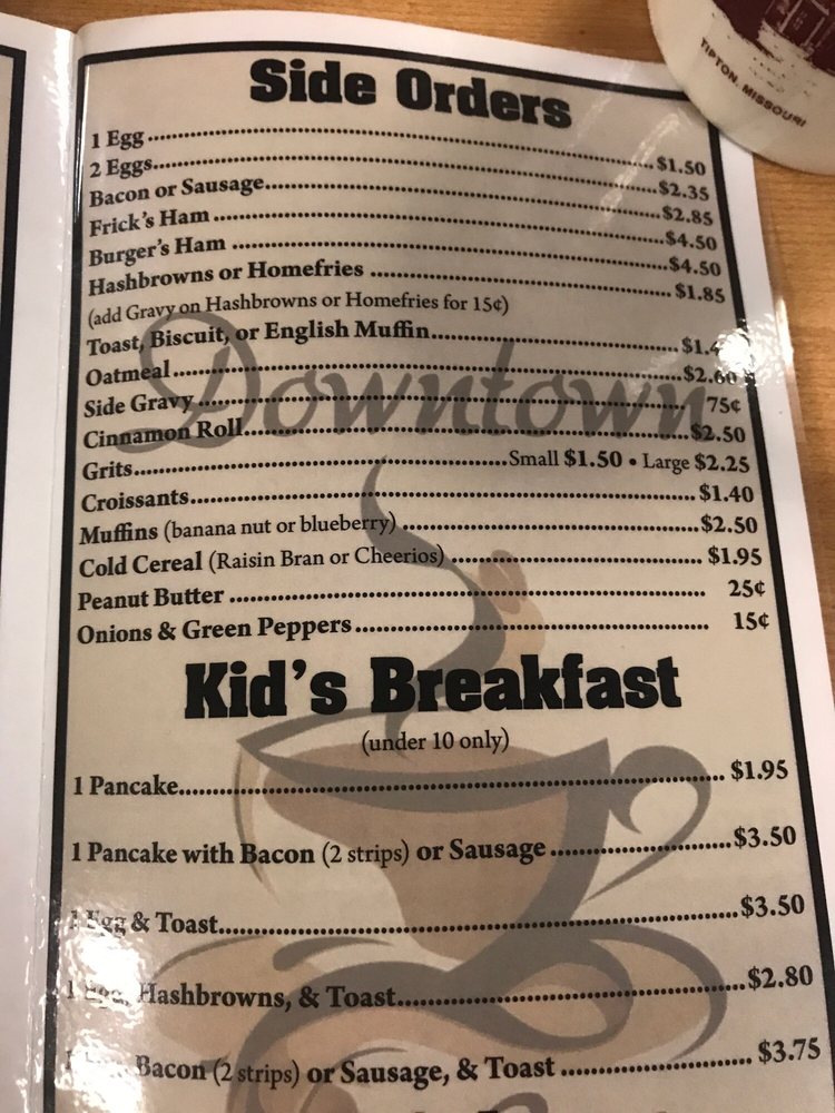DOWNTOWN CAFE Updated October 2024 116 W Moniteau St, Tipton