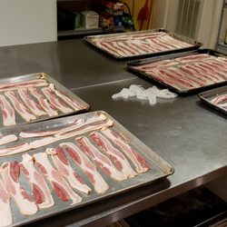 Podunk Eats - 5 lbs of thick cut apple wood smoked bacon. Yes please...
