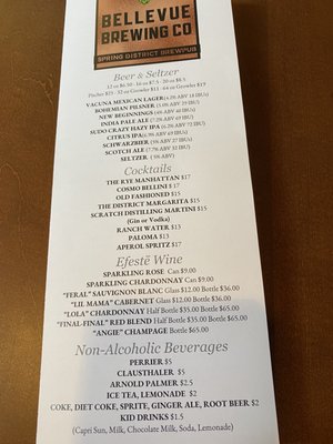 Menu photo 8 Bellevue Brewing Company - Spring District Brewpub Bellevue, WA