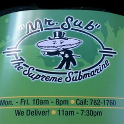 Mr Sub Sandwich Shop - Take out menu with hours