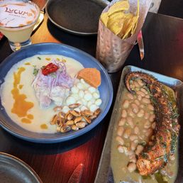 Pisco sour, ceviche cremoso, pulpo