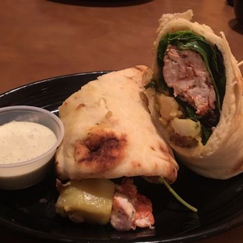 Beyond the Bull - Bull lobster wrap with warm potato salad in naan bread! Delicious! - New American Near Me - Seneca, South Carolina