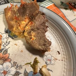 Francesca Pizza - Crappy burger inside Supposed to be lettuce tomato onion cheese ketchup