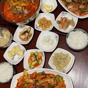 Seoul Garden - Kimchee Dok Bokum, JjamPong, Egg drop soup, oJingEo BokKeum - Korean Near Me - Nashville, Tennessee