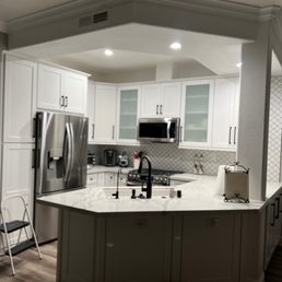 a kitchen being remodeled