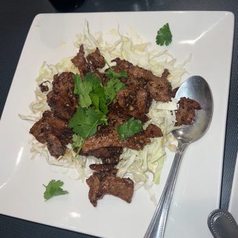 Chutamas Thai Cuisine - Black Garlic Pepper Beef - Thai Near Me - Northridge, California Chutamas Thai Cuisine - Black Garlic Pepper Beef - Thai Near Me - Northridge, California