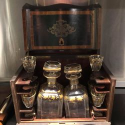 Lluria Fine Arts Services - A Napoleon III Period Spirits Chest in Boulle Style Marquetry with Original Glass, Handed by LFAS in a privately brokered liquidation, 2020