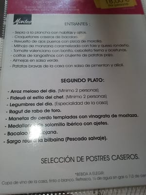 Menu photo 3 Montes Valencia, V Menu photo 3 Montes Valencia, V