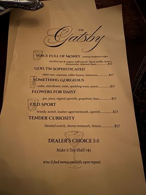 Menu photo 8 The Gatsby Chicago, IL Menu photo 8 The Gatsby Chicago, IL