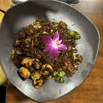 Orchid7 Fusion Bar & Grill - Black fried rice with veggies and shrimp Black Fried Rice - Caribbean Near Me - Dedham, Massachusetts Orchid7 Fusion Bar & Grill - Black fried rice with veggies and shrimp Black Fried Rice - Caribbean Near Me - Dedham, Massachusetts