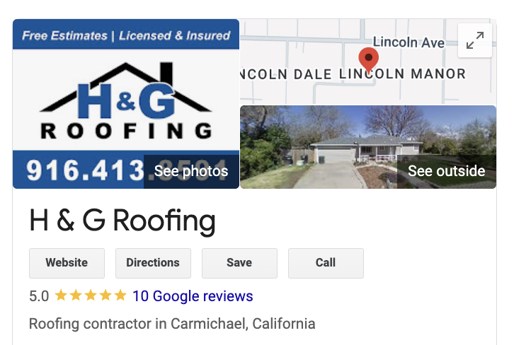 Slide of H & G Roofing