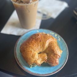 Buona Caffe Artisan Roasted Coffee - Iced Coffee and A Croissant Sandwich