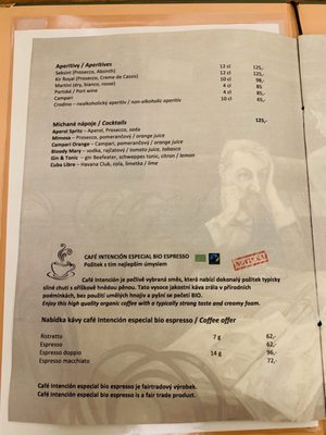 Menu photo 2 Kavárna Slavia Praha 1, PR