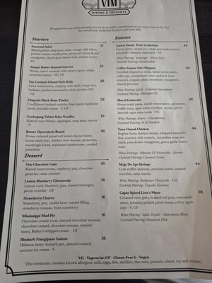Menu photo 2 VIM Dining & Desserts Santa Cruz, CA Menu photo 2 VIM Dining & Desserts Santa Cruz, CA