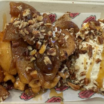 Endless Summer Sweets - Pecan Funnel Cake added Caramelized Apples - Desserts Near Me - Berkeley, California