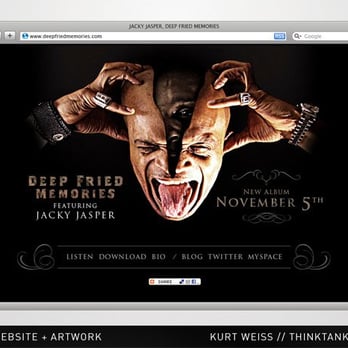 Think Tank Creative Design - website and artwork for jacky jasper and the deep fried memories - Graphic Design Near Me - Los Angeles, California Think Tank Creative Design - website and artwork for jacky jasper and the deep fried memories - Graphic Design Near Me - Los Angeles, California