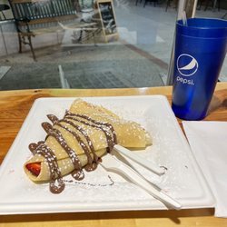 The Crepery - SO YUMMY!! Nutella and strawberries crêpe!!
