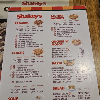 Shakey's Pizza - Menu - Fast Food Near Me - Makati, NCR