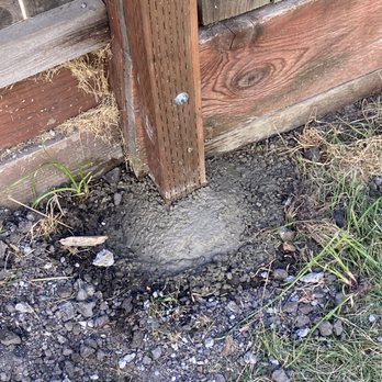 High Quality Fence - Deep set with concrete with a small dome to repel rain in the future - Fences & Gates Near Me - Manteca, California High Quality Fence - Deep set with concrete with a small dome to repel rain in the future - Fences & Gates Near Me - Manteca, California