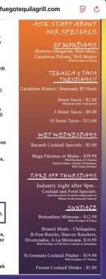 Menu photo 1 Fuego Tequila Grill Walnut Creek, CA