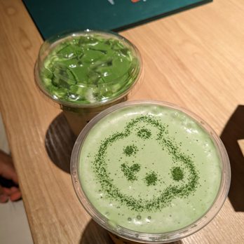 Matcha Panda Cafe - (Top to Bottom): Matcha Latte and Jasmine Jade Dew Iced Drip Tea with Matcha Cloud - Desserts Near Me - Philadelphia, Pennsylvania Matcha Panda Cafe - (Top to Bottom): Matcha Latte and Jasmine Jade Dew Iced Drip Tea with Matcha Cloud - Desserts Near Me - Philadelphia, Pennsylvania