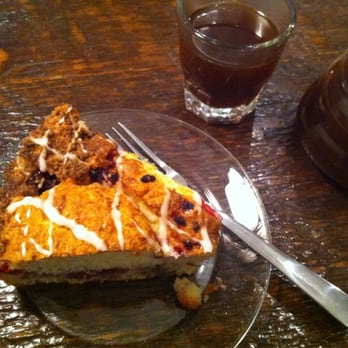 Revolver - Delicious Raspberry Coffee Cake; couldn't resist a bite before taking the picture - Coffee & Tea Near Me - Vancouver, British Columbia Revolver - Delicious Raspberry Coffee Cake; couldn't resist a bite before taking the picture - Coffee & Tea Near Me - Vancouver, British Columbia