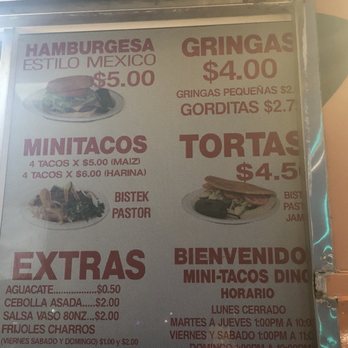 Mini Tacos Dino - a menu for a mexican restaurant - Food Trucks Near Me Mini Tacos Dino - a menu for a mexican restaurant - Food Trucks Near Me