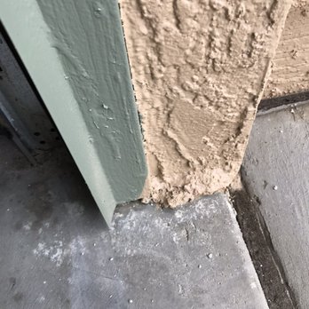 Joe's Painting - Poor job globbed on stucco. - Painters Near Me