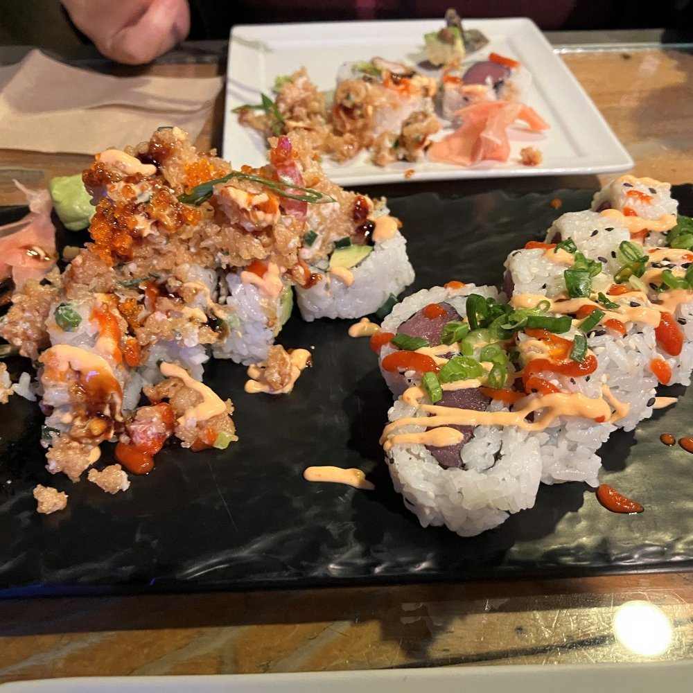 Sushi Shack - Bombshell on the left, Spicy Roll on the right. - Caterers Near Me - Meridian, Idaho Sushi Shack - Bombshell on the left, Spicy Roll on the right. - Caterers Near Me - Meridian, Idaho