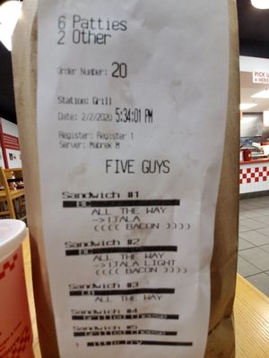 Menu photo 2 Five Guys El Segundo, CA Menu photo 2 Five Guys El Segundo, CA