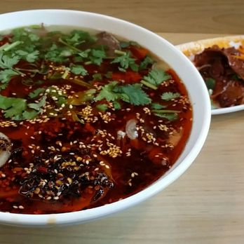 GB Hand-pulled Noodles - Hand pulled noodles with lots of chilli oil. The spiciest they could make - Chinese Near Me - Toronto, Ontario