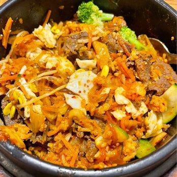 Burning Rice - Hot stone bowl - bulgogi (mixed up) - Korean Near Me - Hurst, Texas