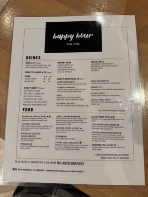 Menu photo 1 The Ocean Beach Crafts, Drafts & Eats White Rock, BC