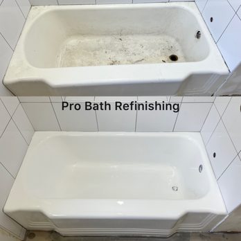 Pro Bath Refinishing - Cast iron Bathtub professionally coated.. to last countless years. Before & After - Kitchen & Bath Near Me Pro Bath Refinishing - Cast iron Bathtub professionally coated.. to last countless years. Before & After - Kitchen & Bath Near Me