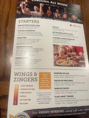 Menu photo 2 Carolina Ale House Winston-salem, NC Menu photo 2 Carolina Ale House Winston-salem, NC