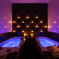 Ole Henriksen Face & Body Spa - Moroccan bath with blue lights.