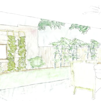 Denver Square Design - Watercolor rendering of a Mayfair garden featuring succulents - Landscape Architects or Designers Near Me Denver Square Design - Watercolor rendering of a Mayfair garden featuring succulents - Landscape Architects or Designers Near Me