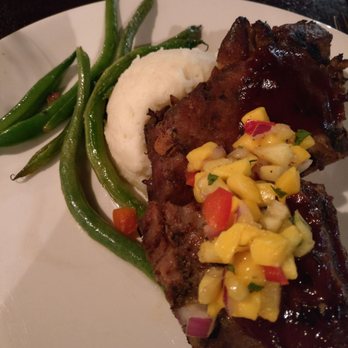 Kula Lodge & Restaurant - Mango BBQ Baby Back Ribs (not pictured, half the white plate) - Breakfast & Brunch Near Me - Kula, Hawaii Kula Lodge & Restaurant - Mango BBQ Baby Back Ribs (not pictured, half the white plate) - Breakfast & Brunch Near Me - Kula, Hawaii