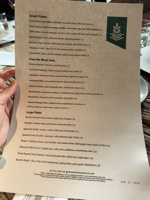 Menu photo 7 Prairie Fire Brookline, MA