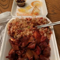 Pork Fried Rice with Boneless BBQ Ribs. Pork Fried Rice with Boneless BBQ Ribs.