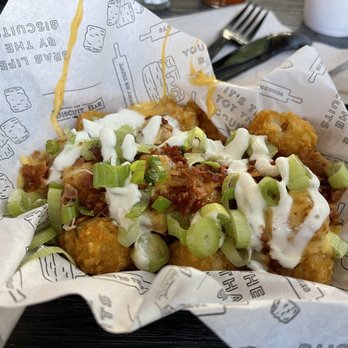 The Biscuit Bar - Fully loaded tots - New American Near Me - Coppell, Texas The Biscuit Bar - Fully loaded tots - New American Near Me - Coppell, Texas