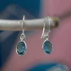 Touch of Silver - Blue Topaz Earrings