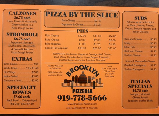 Menu photo 3 Brooklyn Pizzeria Goldsboro, NC
