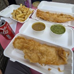 Toll Bar Fish & Chips - Regular cod, haddock, regular chips, peas, and curry