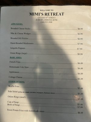 Menu photo 1 Mimi's Retreat Auburn, IN Menu photo 1 Mimi's Retreat Auburn, IN